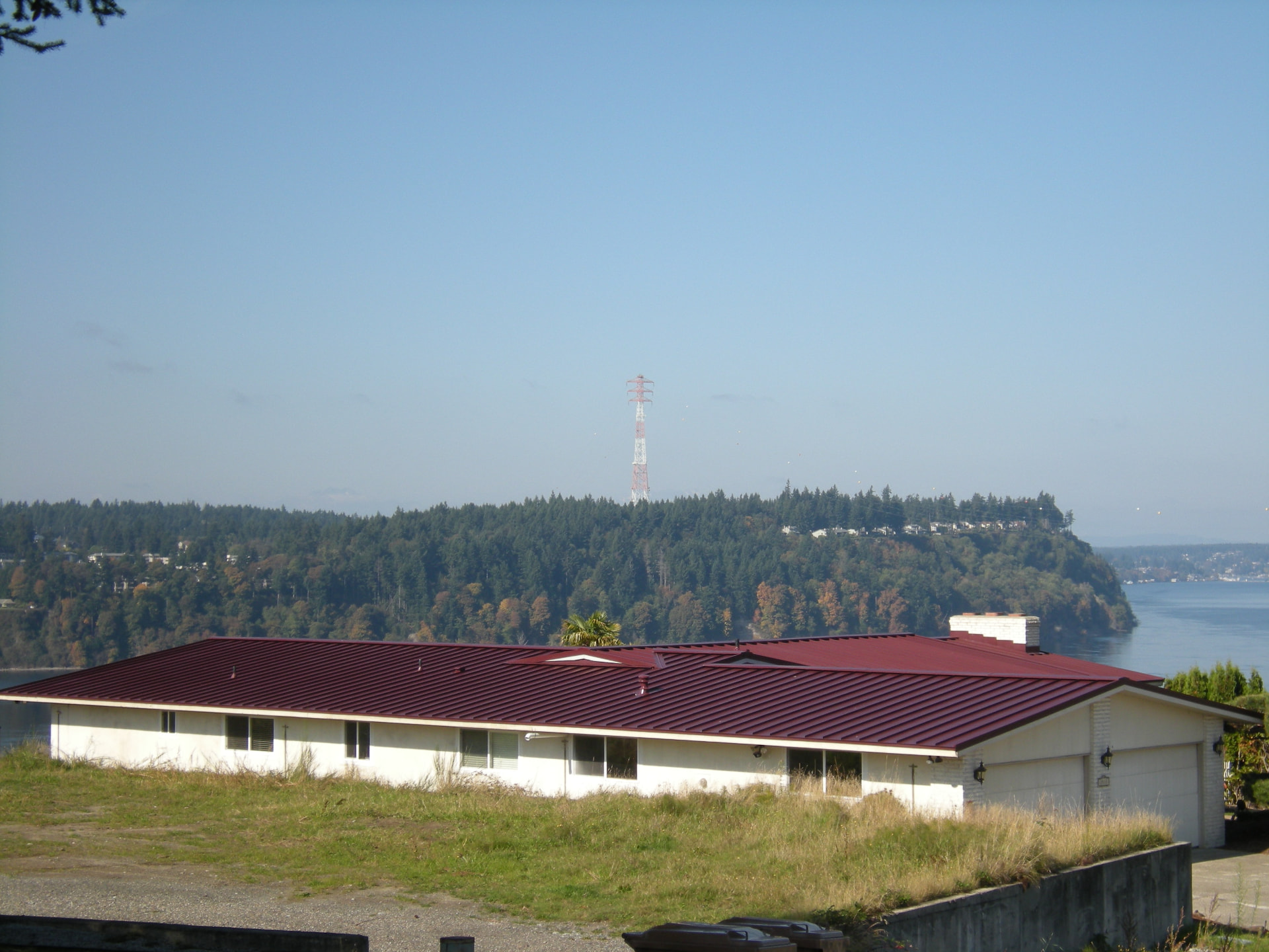 Full metal roof replacement overlooking the water in Pierce County, WA